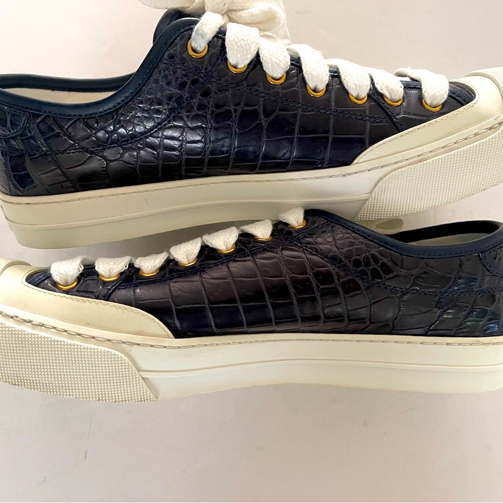 Gucci Men’s crocodile skin leather sneakers Made in Italy - Picture 3 of 10